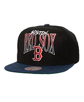 Mitchell & Ness Men's Black Boston Red Sox Rise Up Snapback Hat