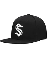 Mitchell & Ness Men's Black Seattle Kraken Team Snapback Hat