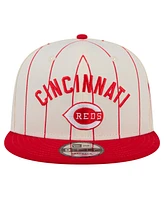 New Era Men's White Cincinnati Reds Jersey Pinstripe 9FIFTY Snapback Hat