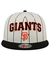 New Era Men's White San Francisco Giants Jersey Pinstripe 9FIFTY Snapback Hat