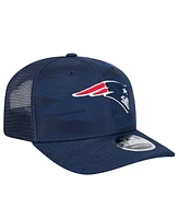 New Era Men's Navy New England Patriots Adventure Camo Trucker 9SEVENTY Stretch-Snap Adjustable Hat