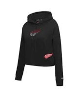 Pro Standard Women's Black Detroit Red Wings Jewels Cropped Pullover Hoodie