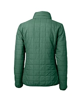 Cutter Buck Women's Green Philadelphia Eagles Gridiron Classics Logo Rainier PrimaLoft Eco Insulated Full-Zip Puffer Jacket