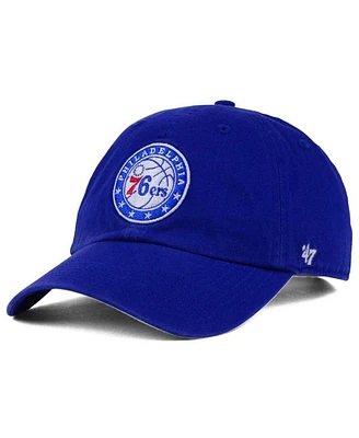 '47 Brand Men's Philadelphia 76ers Royal Clean-Up Adjustable Hat