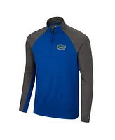 Colosseum Men's Royal/Charcoal Florida Gators Two Yutes Raglan Quarter-Zip Windshirt