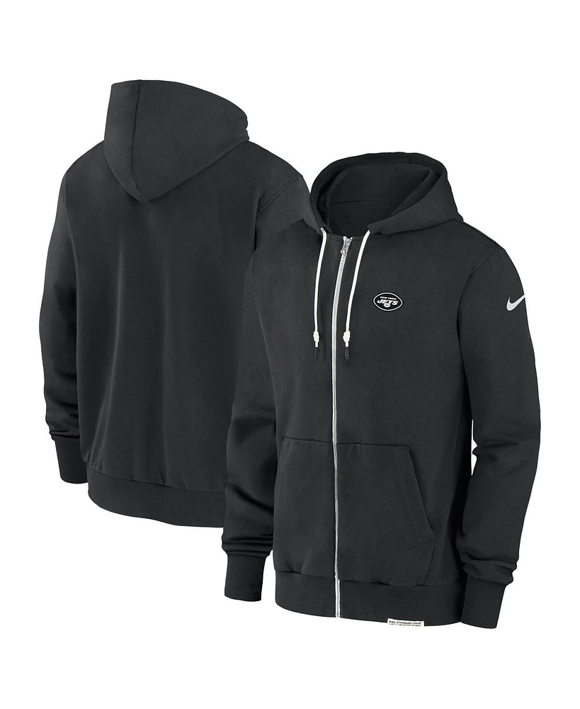 Nike Men's Black New York Jets Sideline Performance Full-Zip Hoodie Sweatshirt