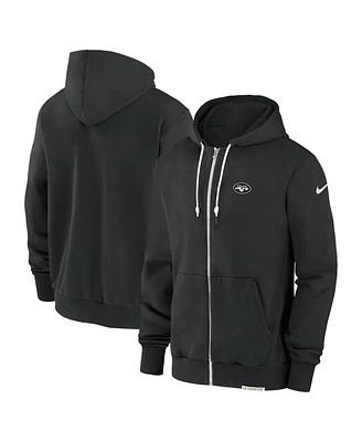 Nike Men's Black New York Jets Sideline Performance Full-Zip Hoodie Sweatshirt