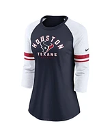 Nike Women's Navy Houston Texans 3/4-Sleeve Raglan Fashion T-Shirt