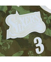 Mitchell & Ness Men's Allen Iverson Camo Philadelphia 76ers Hardwood Classics 1997/98 Ghost Green Swingman Jersey