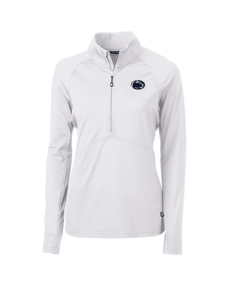 Cutter & Buck Women's White Penn State Nittany Lions Adapt Eco Knit Half-Zip Pullover Jacket