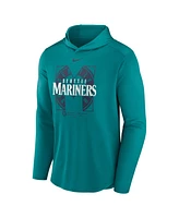 Nike Men's Aqua Seattle Mariners Team Letterman Performance Hooded Long Sleeve T-Shirt