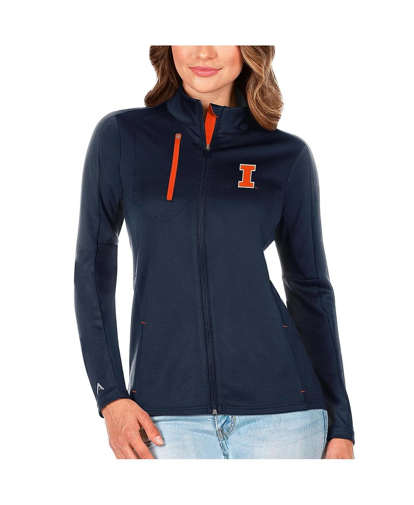 Antigua Women's Navy/Orange Illinois Fighting Illini Generation Full-Zip Jacket