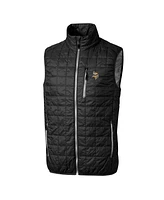 Cutter Buck Men's Black Minnesota Vikings Rainier PrimaLoft Eco Insulated Full-Zip Puffer Vest