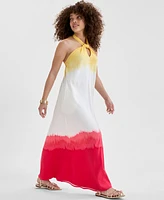 I.n.c. International Concepts Petite Tie-Dyed Linen-Blend Maxi Dress, Exclusively at Macy's