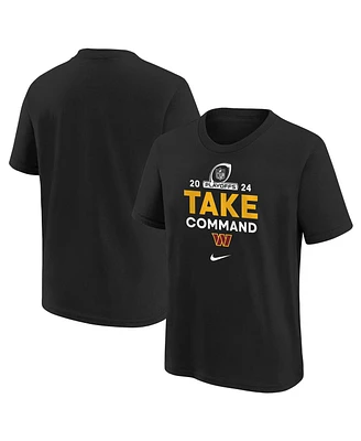 Nike Big Boys and Girls Black Washington Commanders 2024 Nfl Playoffs T-Shirt