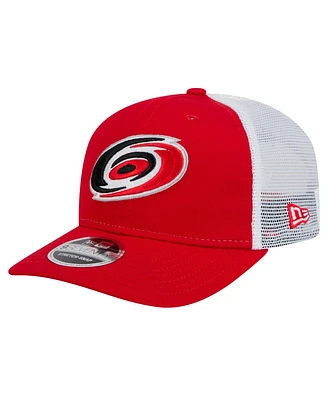 New Era Men's Red/White Carolina Hurricanes Core Trucker 9SEVENTY Stretch-Snap Hat