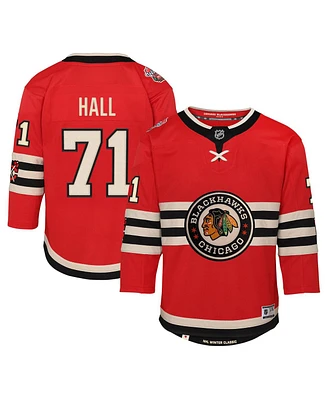 Outerstuff Big Boys and Girls Taylor Hall Red Chicago Blackhawks 2025 Nhl Winter Classic Premier Player Jersey