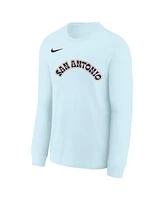 Nike Big Boys and Girls Light Blue San Antonio Spurs 2024/25 City Edition Wordmark Performance Long Sleeve T-Shirt