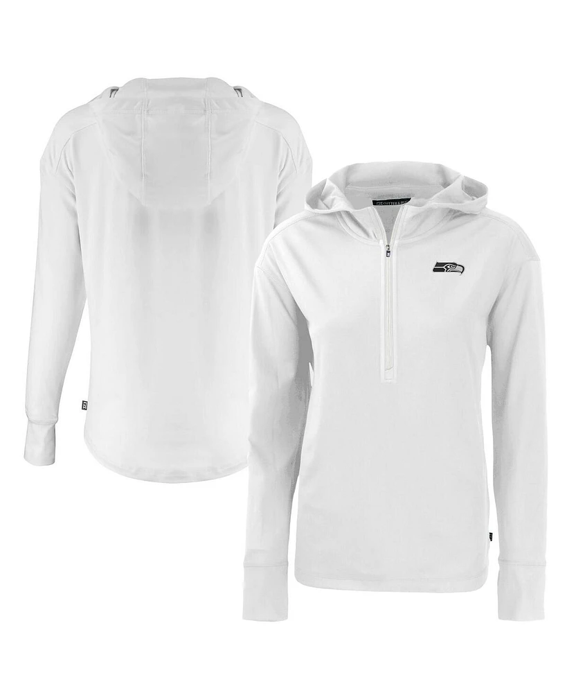 Cutter Buck Women's White Seattle Seahawks Daybreak Eco Half-Zip Hoodie