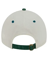 New Era Men's Cream/Midnight Green Philadelphia Eagles Classic Sidescript 9TWENTY Adjustable Hat