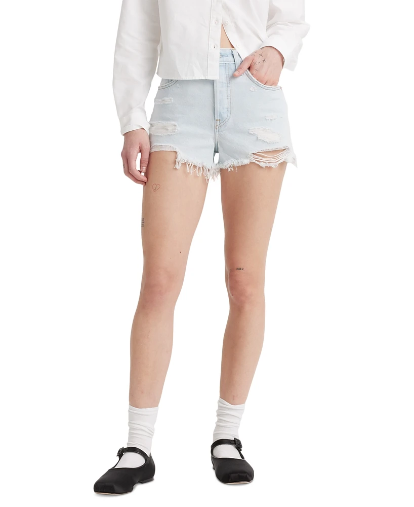 Levi's Women's 501 Original Ripped High-Rise Jean Shorts