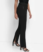 Dkny Petite Pull-On Slit-Hem Trousers