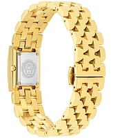 Versace Women's Swiss Reveal Square Gold Ion Plated Bracelet Watch 18x25mm