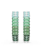 Swarovski Matrix Rhodium Plated Baguette Cut Hoop Earrings