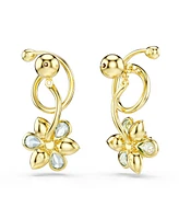 Swarovski Idyllia Gold-Tone Plated Asymmetrical Design Drop Earrings