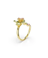 Swarovski Idyllia Gold-Tone Plated Green Open Ring