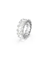 Swarovski Matrix Vittore Rhodium Plated Baguette Cut Ring