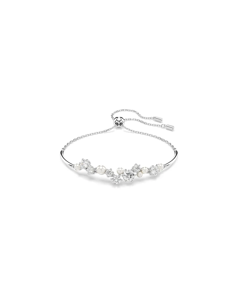 Swarovski Constella Round Cuts White Rhodium Plated Bangle Bracelet