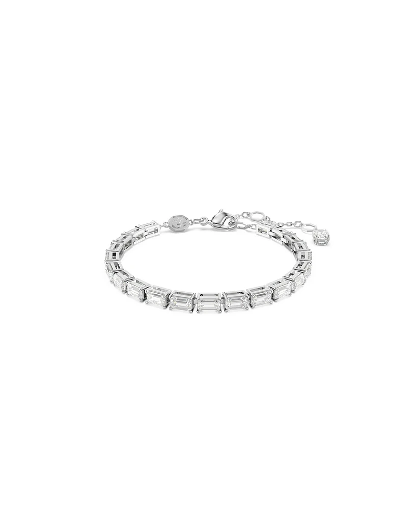 Swarovski Matrix Baguette Cut White Rhodium Plated Tennis Bracelet