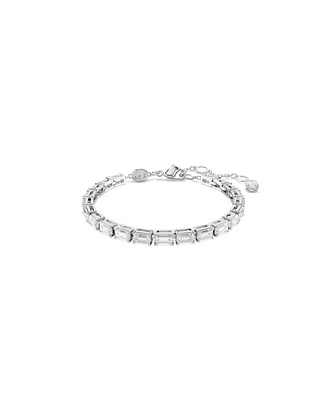 Swarovski Matrix Baguette Cut White Rhodium Plated Tennis Bracelet