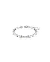 Swarovski Matrix Baguette Cut White Rhodium Plated Tennis Bracelet