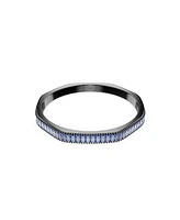 Swarovski Matrix Baguette Cut Blue Ruthenium Plated Bangle Bracelet