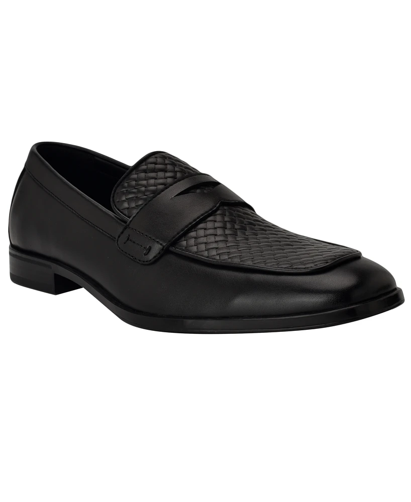 Guess Men's Hacon Woven Texture Square Toe Dress Loafers