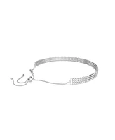 Swarovski Matrix Choker Round Cut White Rhodium Plated Tennis Necklace