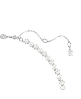 Swarovski Matrix Round Cut White Rhodium Plated Tennis Necklace