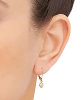 Small Heart Drop Earrings in 14k Yellow Gold