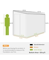 Outsunny 4.6' x 9' Metal Outdoor Storage Shed with Lockable Doors Dark