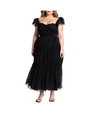 Eloquii Plus Size Fluttery Tiered Dress