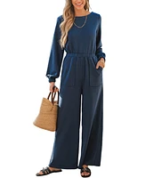 Women's Elegant Open-Back Lounge Jumpsuit