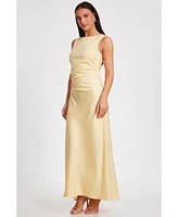 Quiz Women's Satin Ruched Side Maxi Dress