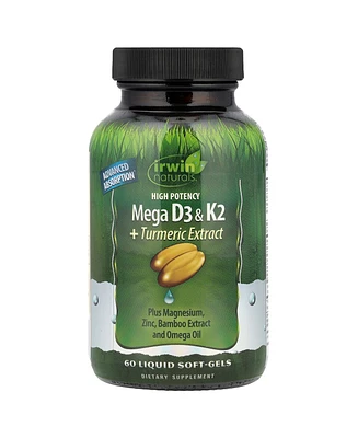 Irwin Naturals High Potency Mega D3 & K2 + Turmeric Extract
