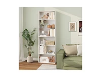 6-Tier Bookcase with 6 Open Shelves and Anti-Toppling Kits