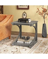 C-shaped 2 Tier Square End Table Sofa Side Table