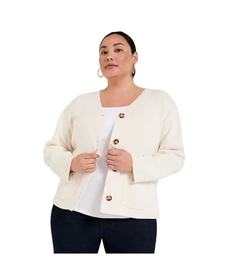 June + Vie Plus Size June + Vie Sweater Jacket