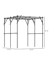 Outsunny 7.3 Ft Tall Metal Garden Trellis for Climbing Plants,