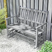 Patio Glider Loveseat Chair Swing Rocking Bench with Slatted Seat & Curved Backrest